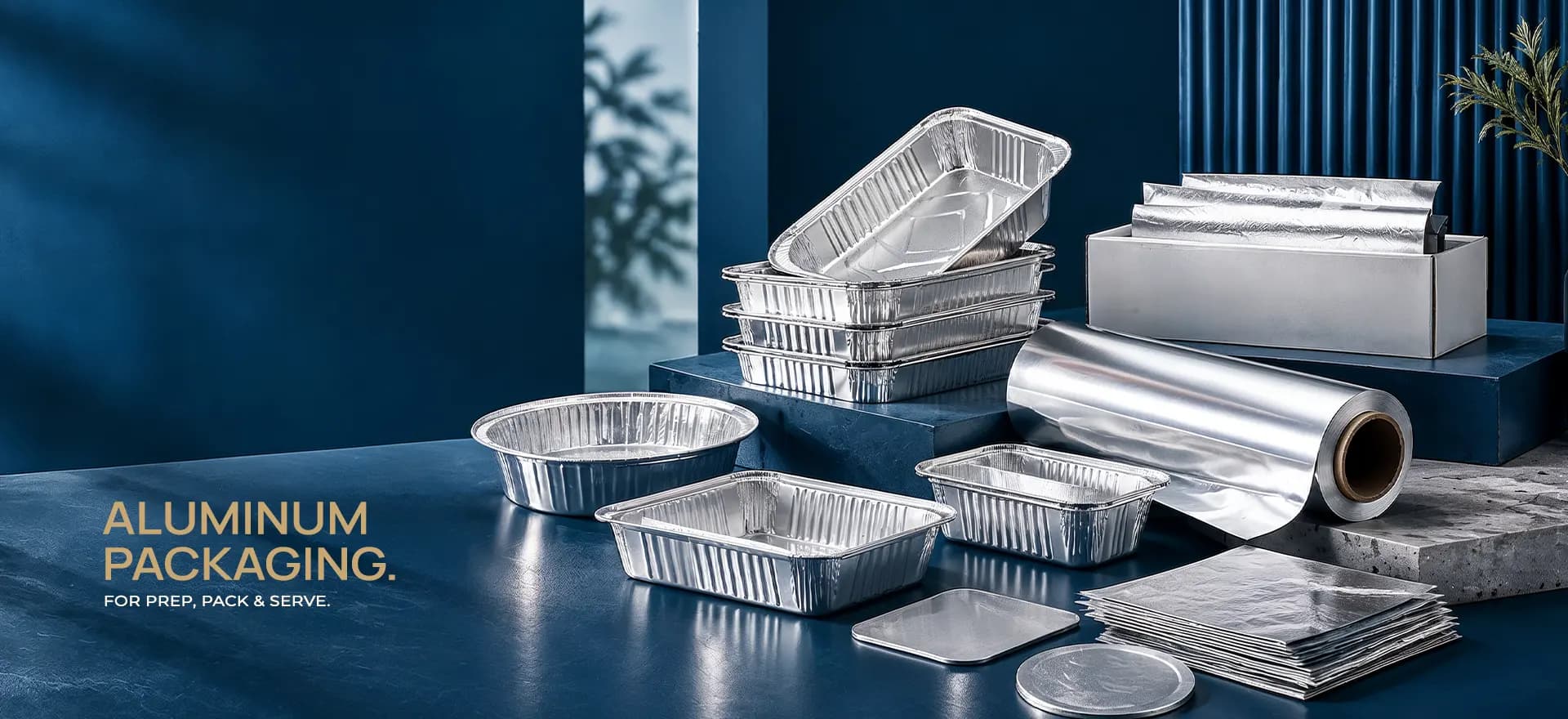 Aluminum foil and food packaging containers